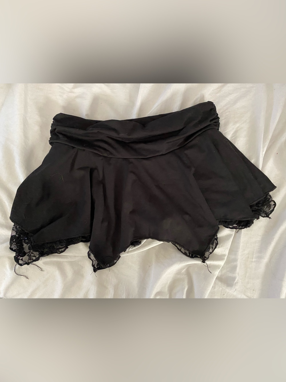 Black Lace Trim mini skirt